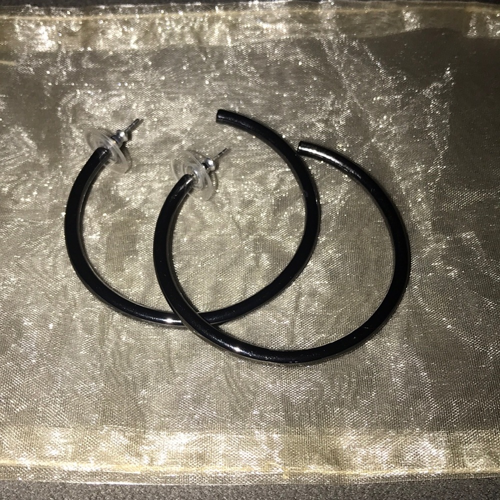 Black semi hoop earrings